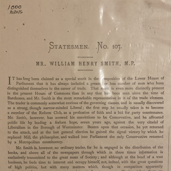 1872 Vanity Fair Spy March 9, 1972 Statesmen, No. 107 “Newspaper” Lithograph - Picture 6 of 8